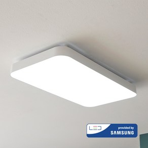 LED 시스템 심플 거실등(직사각) 삼성칩 60W_천장등 플리커프리, 화이트