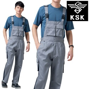 K-26 봄~여름 멜빵바지 작업복 정비복 회색 M~4XL 바지 카고 멜빵 작업용 회사 근무복 유니폼 팬츠 하의 일육