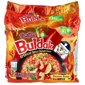 Buldak Buldak® 라면수 스파이시 치킨 똠얌 5팩 각 135g(4.76oz), 5개, 135g