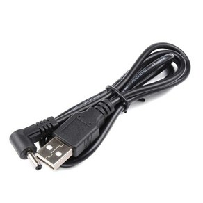 USB to DC 5V 엘보 잭 전원 케이블 3.5x1.35mm 1m 소형 전자 제품 용, 검은 색, 1개