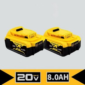 DeWalt 교체용 배터리 DCB184 DCB181 DCB182 DCB200 DCB206 과 호환 가능 최대 20V 6.0 Ah 8.0Ah 신제품, 한개옵션1, 07 8.0Ah2pcs