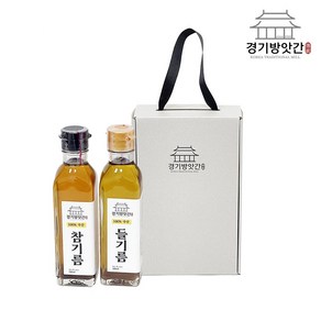 경기방앗간 저온압착방식 방앗간 국산 통깨 진한 참기름 들기름 180ml 세트(국산), 1세트