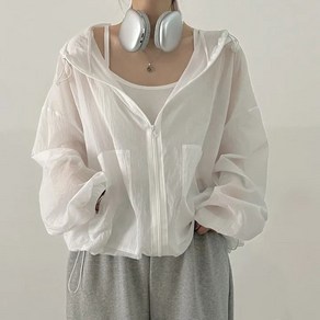 안녕릴리 여성 오버핏 루즈핏 바람막이 스탠다드 점퍼