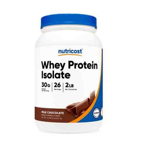 뉴트리코스트 웨이프로틴 밀크초콜릿 Nuticost Whey Potein Isolate Powde Chocolate 2lb, 907g, 1개