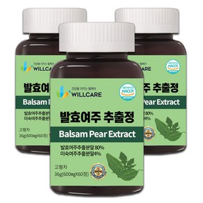 윌케어 발효여주 추출정 국내산 600mg x 60정, 36g, 3개