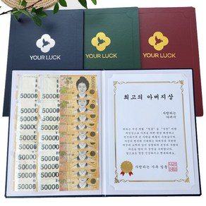 부모님 상장 용돈선물 어버이날 생일선물 어머니 아버지 감사장 YOUR LUCK 상장케이스, 1개, 최고의 아버지상