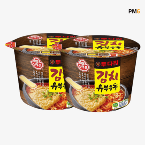 투다리 김치유부우동 큰컵사발면 컵라면 100g x 2개, 투다리 김치유부우동 큰컵사발면 100g x 2개