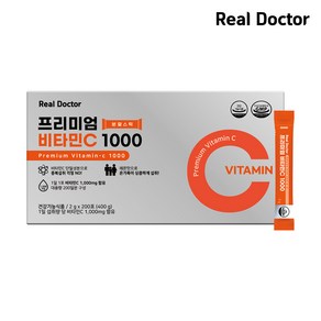 리얼닥터 프리미엄 비타민C 1000 분말 항산화 피로회복 고용량 1 000mg 하루 1포 200일분 대용량 레몬즙과즙분말 비타1000 비타500, 400g, 200회분, 1박스