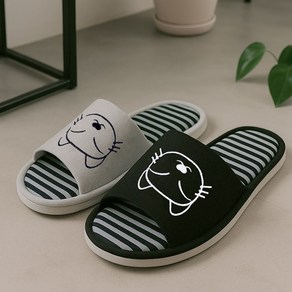 1+1] 야옹이 실내슬리퍼 거실화 사계절, 1개, 야옹이(블랙1,그레이1)