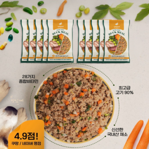 [와즈펫] 프리미엄 식자재 100% 화식사료 오리 1kg _고품질 생육 90%(기호성/뼈) 국내산채소(소화/체중) 필수영양제(피부/노화개선), 100g, 10개