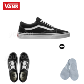 [YUYU] VANS 반스 old-skool 올드스쿨 클래식 블랙 + 페이크삭스 1p