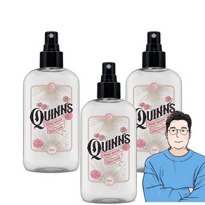 Quinn’s 퀸스 로즈 워터 하이드레이팅 페이셜 토너 스프레이 장미수 헤어 가능, 3개, 227g