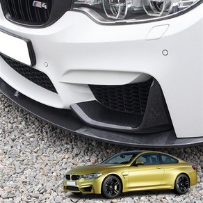 BMW M3 M4 카본 검정 MP V 타입 프론트립 파츠 튜닝 용품 F82 F83 F84 호환 용품, 색상:04.블랙유광 V타입, 1개