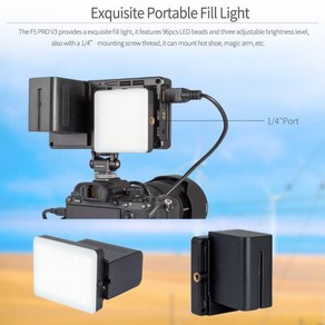 FEELWORLD DSLR 카메라 필드 모니터 터치 스크린 외부 무선 변속기 LED 조명 3D LUT 4K HDMI F5 Po V3, 한개옵션1