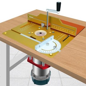 트리머가이드 업그레이드 알루미늄 라우터 테이블 삽입 플레이트 목공 도구 세트 마이터 게이지 및 슬라이딩 테닝 펜스 포함 테이블용, 02 Yellow Plate Set B, 1개