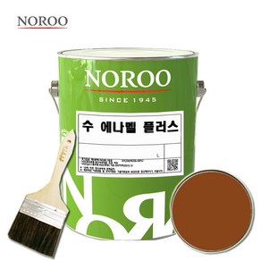 노루페인트 수 에나멜 철재 목재 페인트 기존색상 + 붓세트, 1개, 유광나무색, 1L