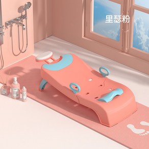 집사상회 접이식 어린이 미끄럼 방지 목욕침대 유아 샴푸의자 목욕 의자 체어_01, TS 01-02 기본-핑크, 1개