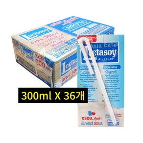 [아시아로지스] 태국 락타소이 두유 소이밀크 lactasoy milk 300ml X 36EA, 36개