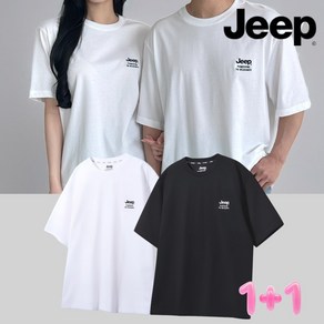 [2PACK/AS가능] 지프 JEEP 반팔 티셔츠 남녀공용 반팔티 오버핏 레이어드 커플