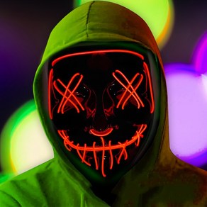 에이런 할로윈 LED 마스크 Halloween mask costumes, 레드, 1개