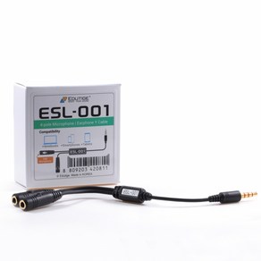 에듀티지 ESL-001 3.5mm 4극 듀얼 Y케이블 국산 [정품] EIM-009 EIM-003 EIM-001 PM100 PRO 로데 SmatLav+ SC6