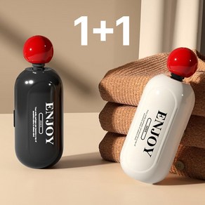 로이슨 휴대용 2in1 돌돌이 털제거 먼지 빗 보풀제거기 블랙&화이트, 2개