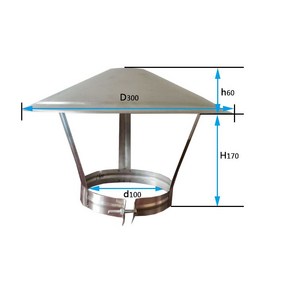 삿갓 연통 난로 역풍방지 캡 옥상 방수 지붕캡 펠렛, 10cm파이프30cm캡