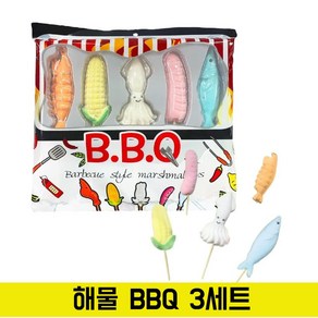 BBQ 해물 마시멜로우 일본 간식, 3개, 210g