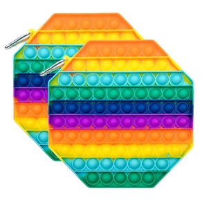 푸쉬팝 버블버블 버블팝 팝잇 대왕 어스 1+1 20Cm 대형 뽁뽁이 장난감 무지개 블록게임 장난감 SNS 핫아이템 말랑말랑 무한 뽁뽁이 보드게임 어몽어스 레인보우 장난감, 2개