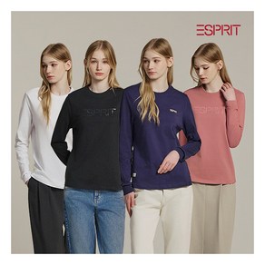 [에스프리] (ESPRIT) 24FW 여성 긴팔 시그니처 로고 티셔츠 4종