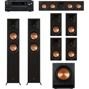 Klipsch 7.1 호두 시스템 - 모델 RP-5000F II RP-404C RP-500M SPL-100 TX-NR6100