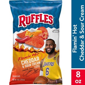 Ruffles 감자 칩 플라민 핫 체다 앤 사워크림 맛 227g, 1개