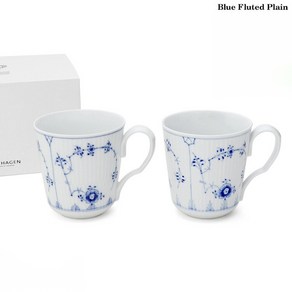 로얄코펜하겐 Blue Fluted Plain 블루플루티드 머그 280ml 2P, 1세트, 블루화이트