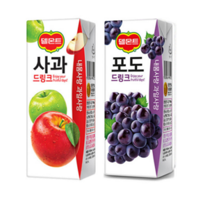 델몬트 쥬스 사과 + 포도 드링크팩 190ml 각24팩(총48팩), 1세트, 델몬트 쥬스 사과 + 포도 드링크팩 190ml 각24팩