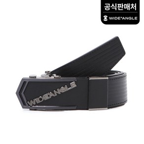 [와이드앵글 공식] 골프 남성 CO 사선로고 자동 벨트 WMU23Y02Z1, Black, 1개