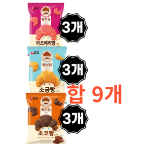 빵부장 소금빵 초코빵 라즈베리빵 세트, 1세트, 495g