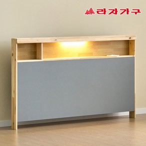 라자가구 소담 삼나무 원목 115 높은형 LED 선반형 수납 침대 헤드 보드, 슈퍼싱글SS, 화이트, 슈퍼싱글SS