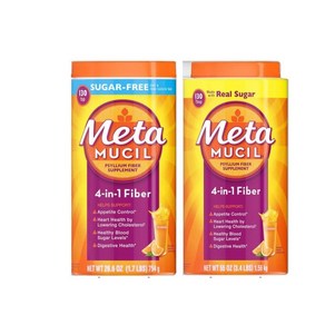 Metamucil 메타무실 오렌지 화이버 식이섬유 스무스 파우더 130회 / 슈가프리 리얼슈가, 1개