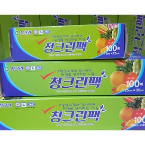 청크린백25x35중100매 주방비닐팩 봉지 위생백 뽑아쓰는 일회용 티슈형 주방잡화, 청크린30x45대(100매), 1개