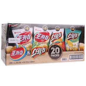 오리온 생감자 스낵박스 20개 포카칩 스윙칩 코스트코, 600g, 1세트