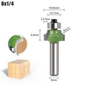 밀링커터 목재 라우터 8mm 생크 스트레이트 엔드 밀 트리머 청소 플러시 트림 코너 라운드 커버 박스 비트 도구 밀링 커터 신제품, 8x19.05mm, 1개