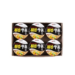 농심 튀김우동 컵 (62g6입), 1개, 6개
