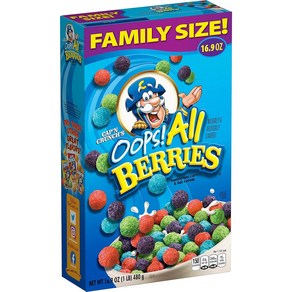 [미국직배송]캡틴크런치 웁스 올 베리 시리얼 326g Cap'n Cunch's Oops! All Beies Ceeal, 480g, 1개