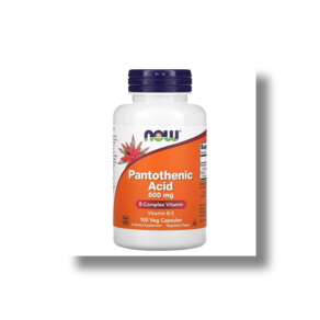 NOW Foods 판토텐산 500mg 칼슘 45mg 베지 캡슐 100정, 1개