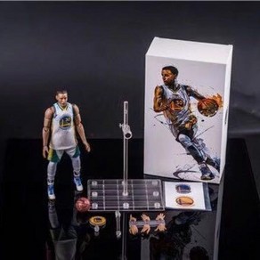 NBA 스테판 커리 No.30 골든스테이트 워리어스 화이트 저지 가동 액션 22cm 피규어, 단품