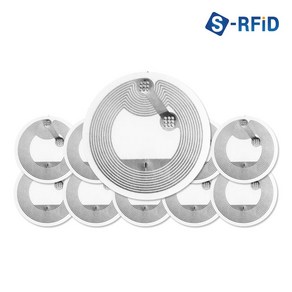 S-RFID NFC 태그 인레이 투명 스티커 칩 라벨 안테나 25mm 10개 세트, 원형 NFC스티커 태그(No.213)