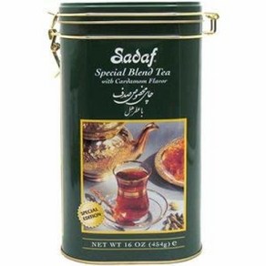 Sadaf Cadamom Tea 루즈 리프 틴 473.2ml 16온스 - 특수 혼합 카르다몸 실론 홍차 스리랑카에서 수확한 제품, 1개, 1개