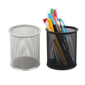 (당일출고)연필꽂이 펜꽂이 - 원형철망, 화이트