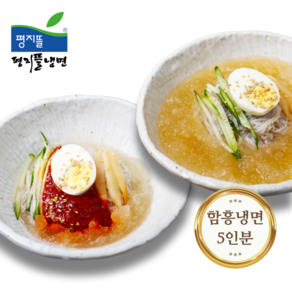 평지뜰냉면 함흥냉면 냉면세트 물냉면 비빔냉면 5인분 면 육수 비빔장220g, 1세트, 1kg