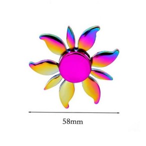 JS 다채로운 무지개 합금 손가락 끝 자이로 감압 창의력 스피너 핸드 피젯 소형 장난감 신제품, 04 AH, 1개
